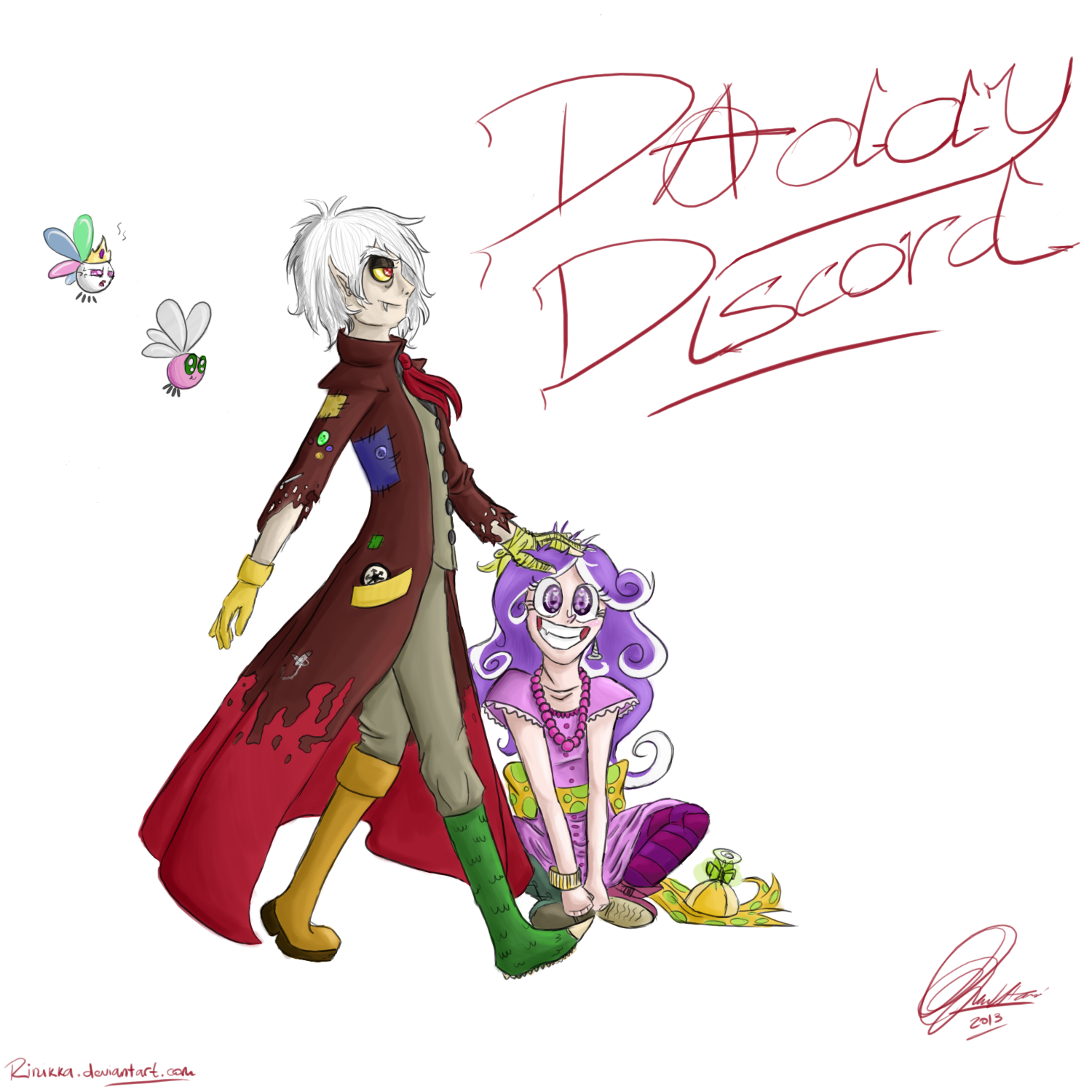 #323277 - safe, artist:rinikka, discord, princess celestia, screwball ...