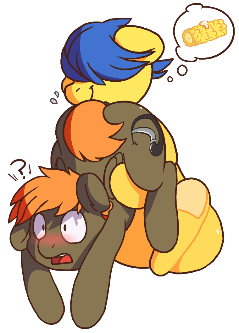 317669 - explicit, artist:zonkpunch, oc, oc only, oc:lemonpuffs, oc:umber,  analingus, analingus on male, animated, blushing, butter, chubby, corn,  corn porn, eat the booty like groceries, freckles, gay, gif, hair over  eyes, licking,