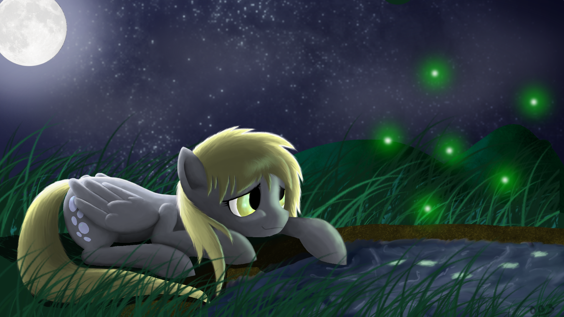 #379384 - safe, artist:mmtob3, derpy hooves, firefly (insect), pegasus ...