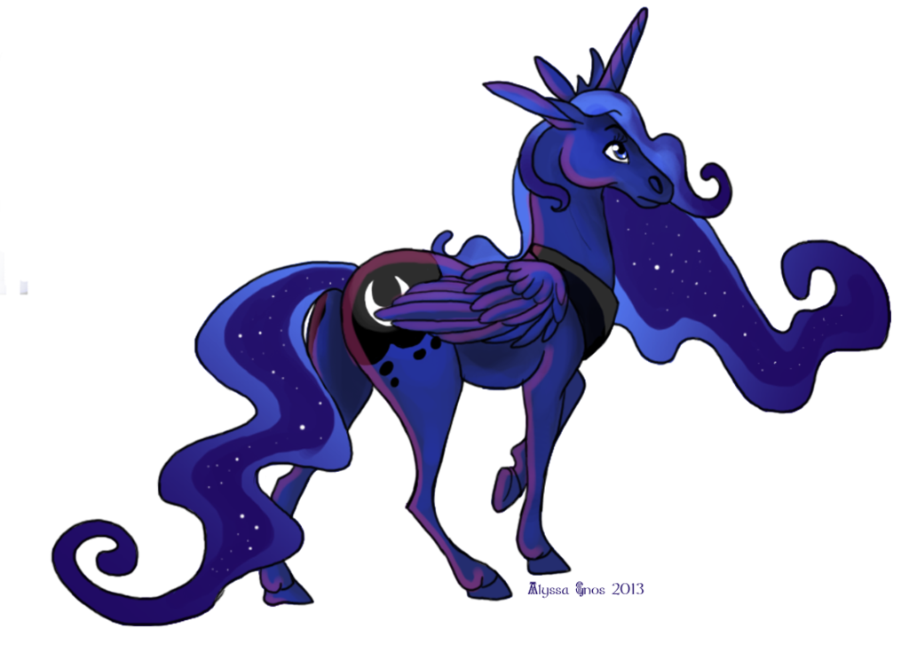 [Obrázek: 516170__safe_solo_princess+luna_horse_ar...oryska.png]
