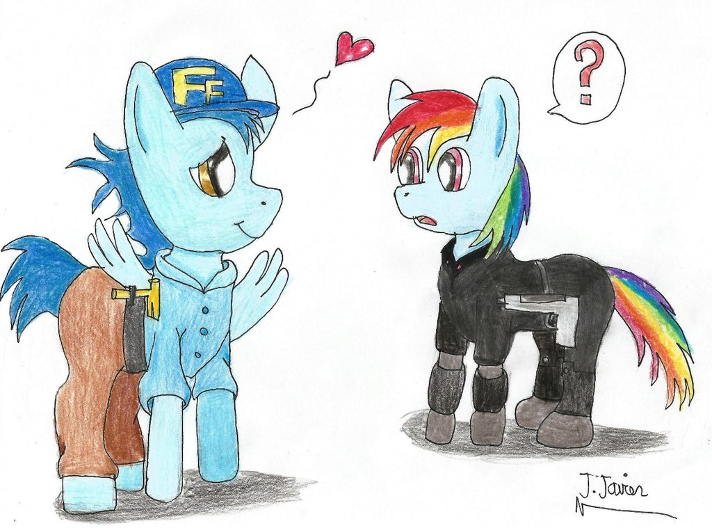 #756628 - safe, artist:flippy781, rainbow dash, soarin', calhoun ...