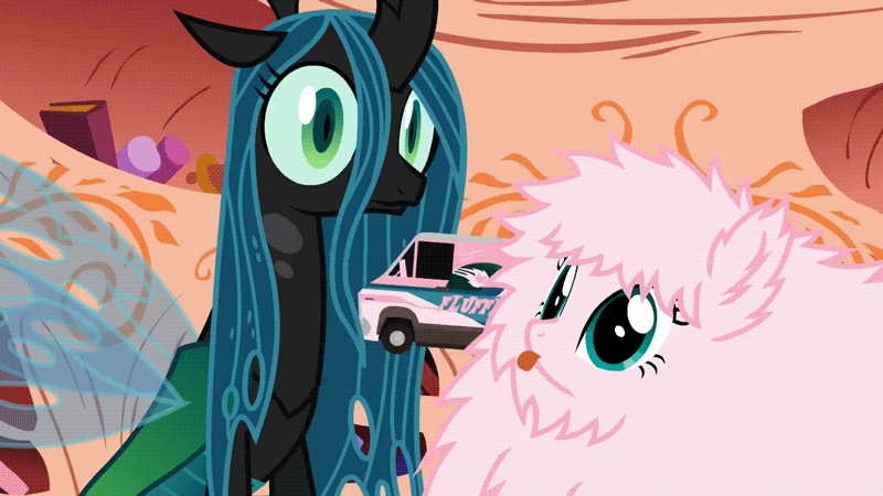 560719__safe_oc_animated_tongue+out_queen+chrysalis_toy_oc-colon-fluffle+puff_car_artist-colon-mixermike622_seizure+warning.gif