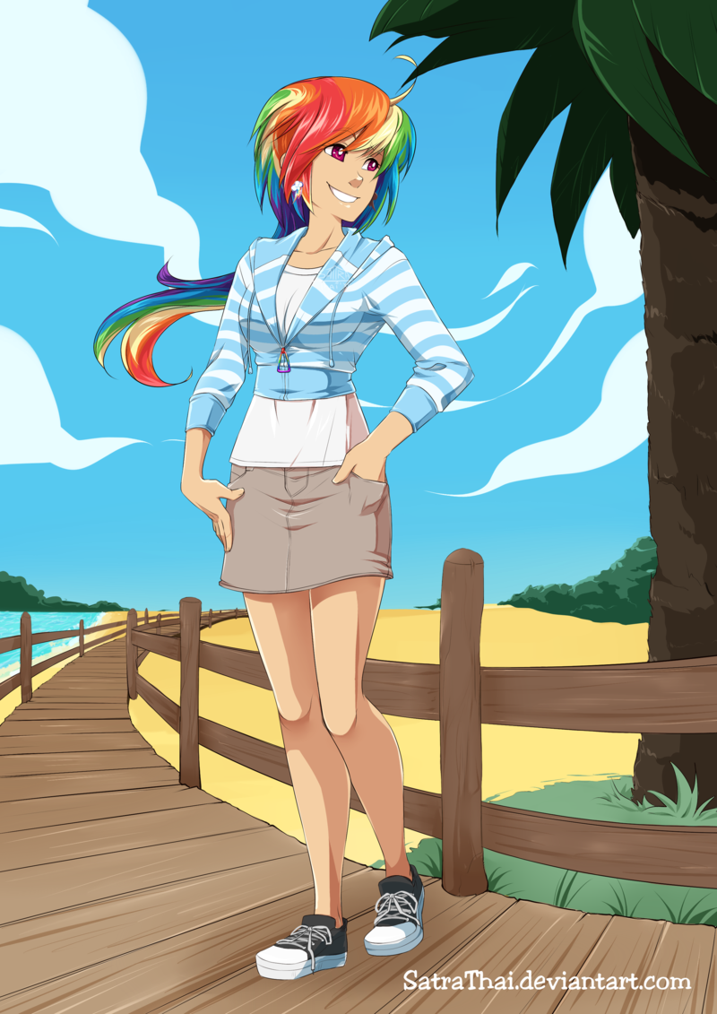 809459 Safe Artistsatrathai Rainbow Dash Human Converse Female Humanized Solo 