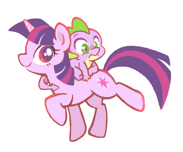 #909427 - safe, artist:tsukisayu, spike, twilight sparkle, dragon, pony