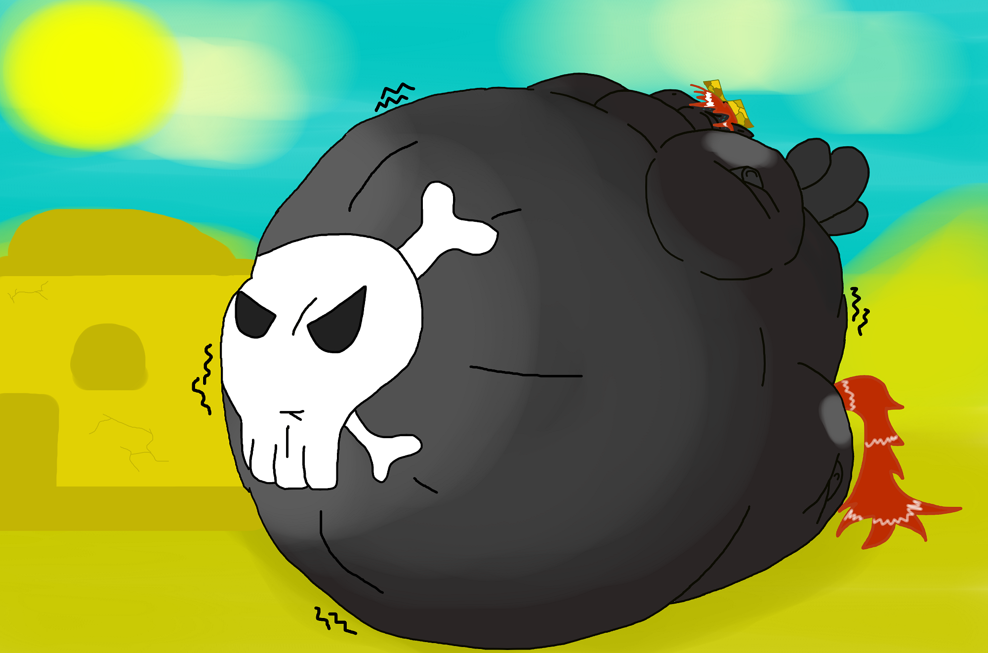 #912464 - dead source, questionable, artist:jakubxx, oc, pony, bomb ...