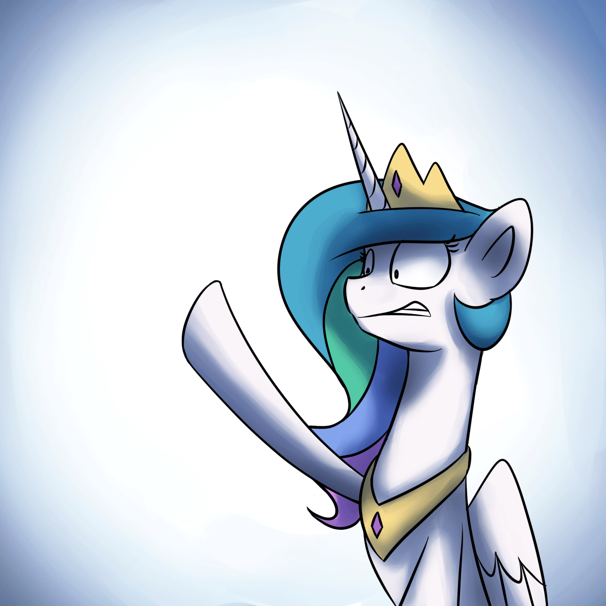 935901__safe_solo_princess+celestia_animated_wide+eyes_gritted+teeth_waving_artist-colon-anticularpony_ask+sunshine+and+moonbeams.gif