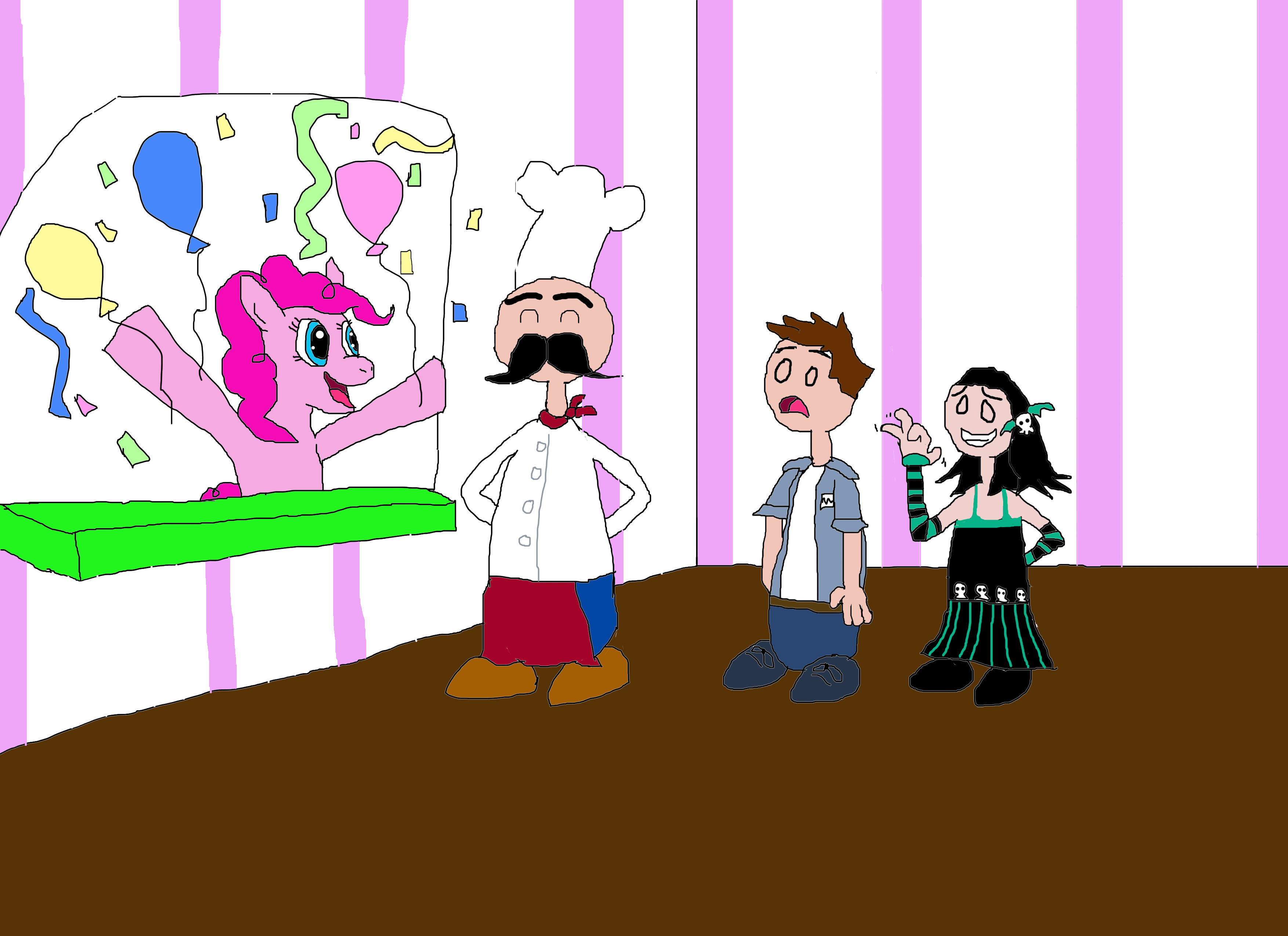 940420 safe, artistideyamaster, pinkie pie, balloon, chef, confetti