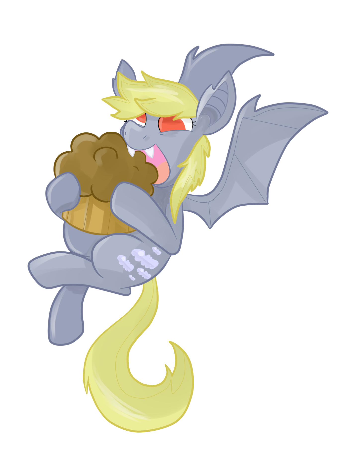 #932335 - safe, artist:itsaaudraw, derpy hooves, bat pony, pony, g4 ...