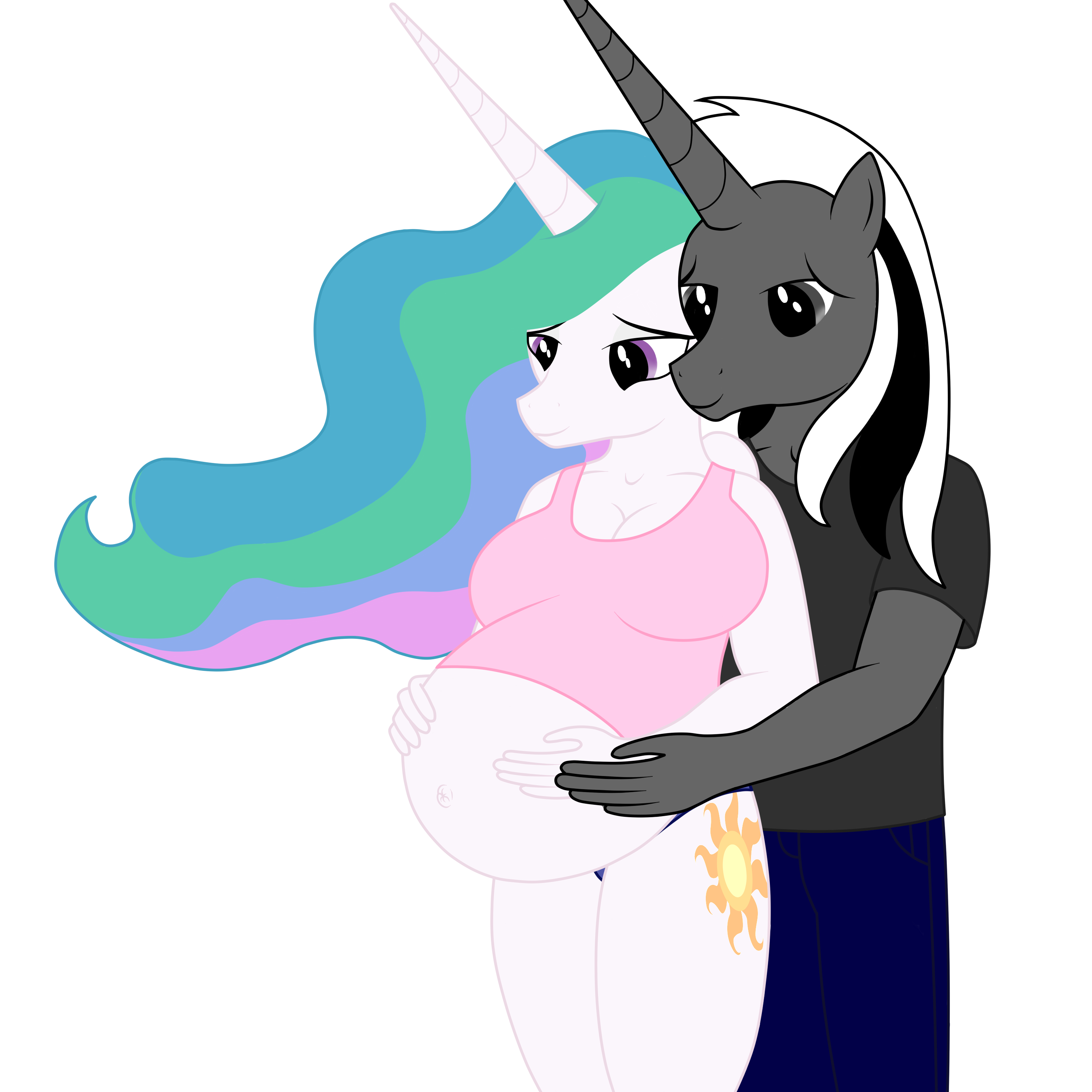 #985579 - anthro, anthro oc, artist:20thx5150, belly button, canon x oc