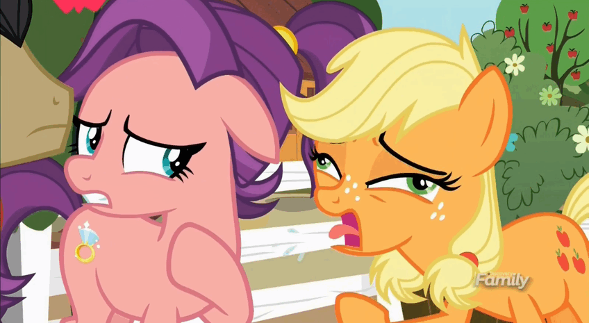 1268066__safe_applejack_screencap_animated_discovery+family+logo_loop_silly+pony_who%27s+a+silly+pony_spoiled+rich_where+the+apple+lies.gif