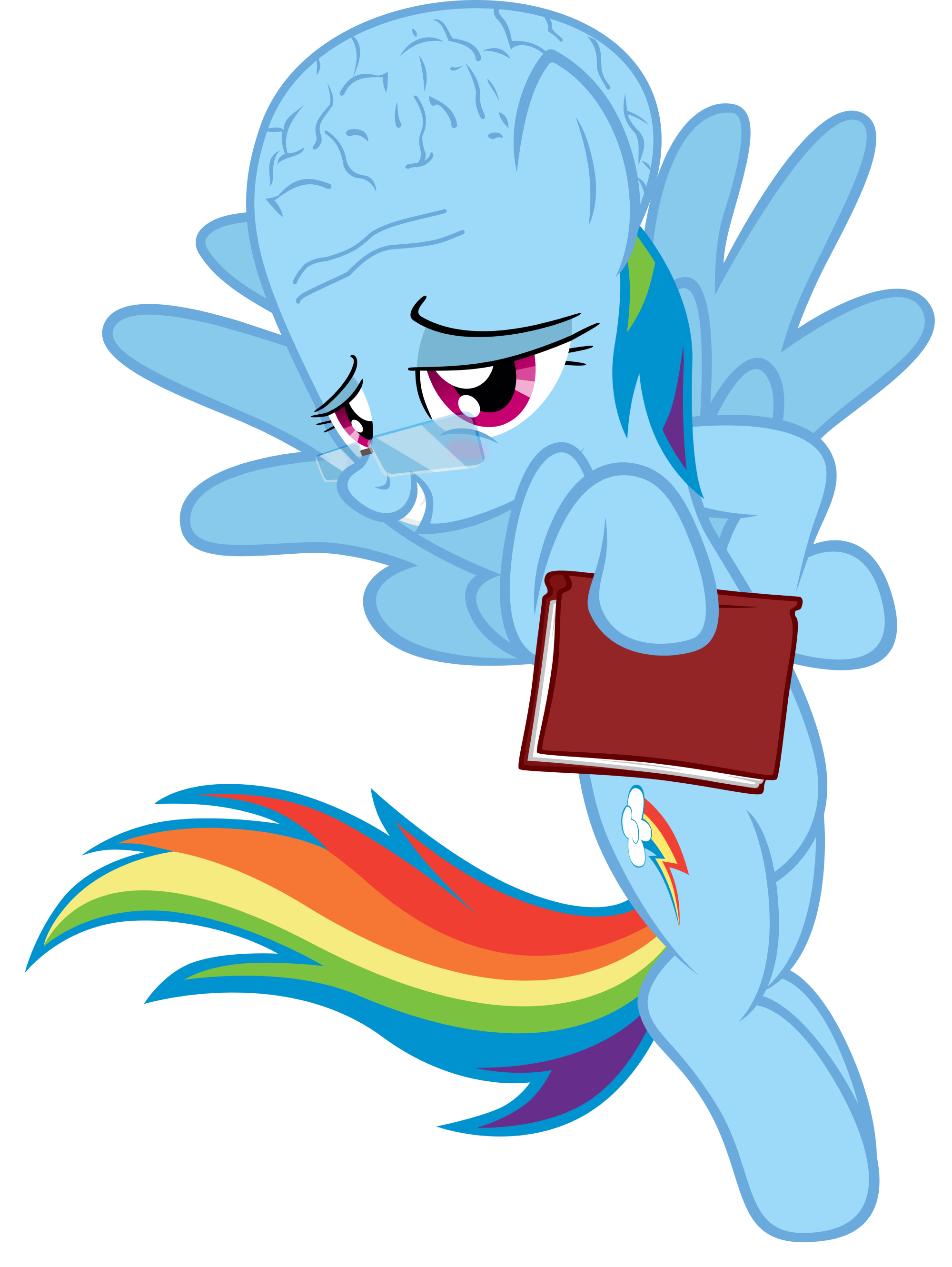 Brainbow High Res #1319630 - safe, artist:eugene-joe-c, rainbow dash, pony, g4, big brain ...