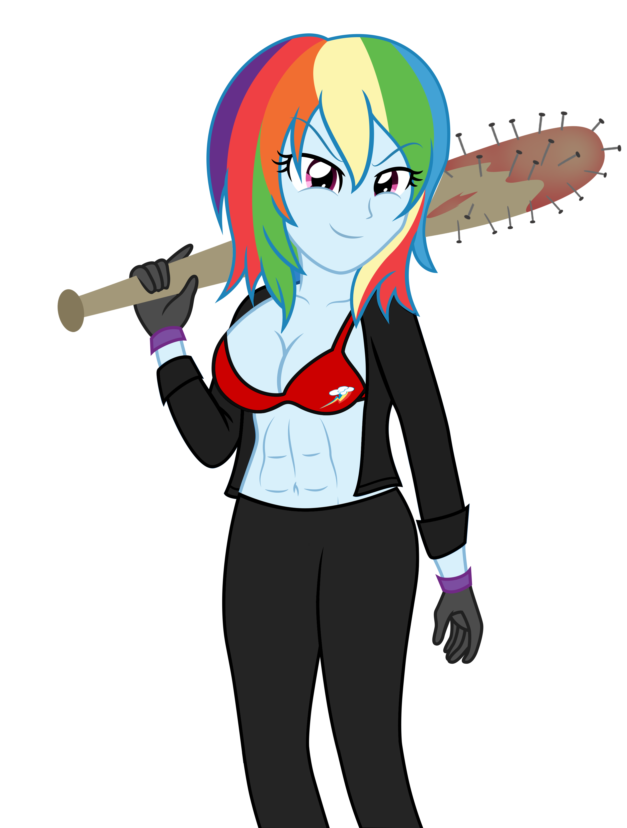 #1309328 - abs, artist:sumin6301, belly button, big breasts, blood, bra