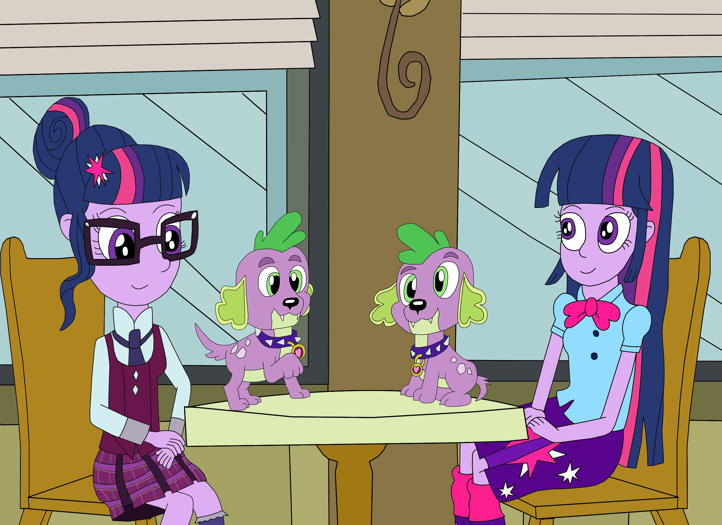 #1081966 - safe, artist:equestriaguy637, sci-twi, spike, spike the