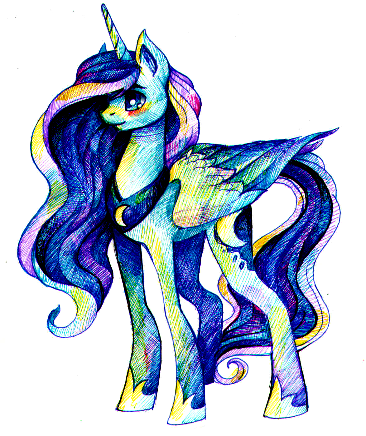  1110198 Safe Artist vetamina Princess Luna Alicorn Pony Female 