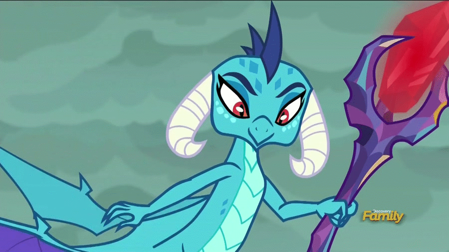 1134002 - animated, bloodstone scepter, discovery family logo, dragon,  dragon lord ember, gauntlet of fire, giggling, noblewoman's laugh, princess  ember, safe, screencap - Derpibooru