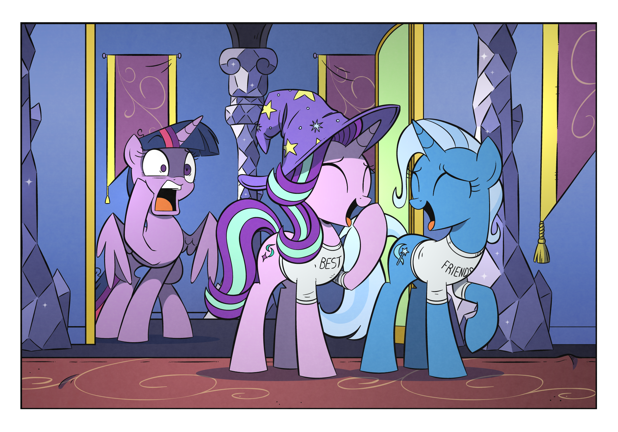 1143409__safe_twilight+sparkle_clothes_smiling_princess+twilight_trixie_open+mouth_eyes+closed_spread+wings_wide+eyes.png