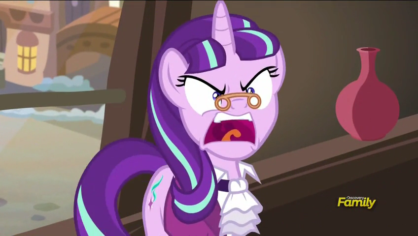 1153951__safe_screencap_angry_starlight+glimmer_discovery+family+logo_spoiler-colon-s06e08_a+hearth%27s+warming+tail_snowfall+frost.png