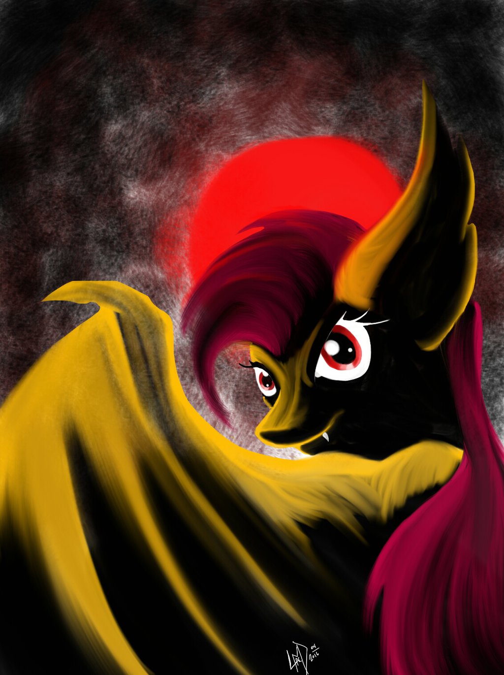 #1145308 - safe, artist:firimil, fluttershy, bat pony, pony, batman the ...