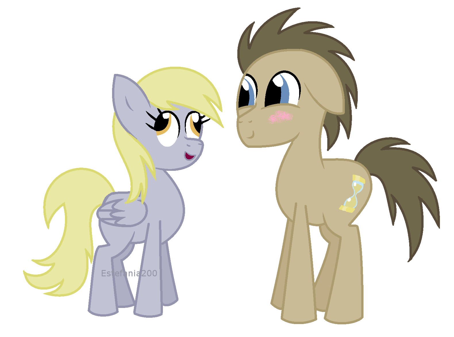 Safe Artist Estefania Derpy Hooves Doctor Whooves Time Turner Pegasus Pony