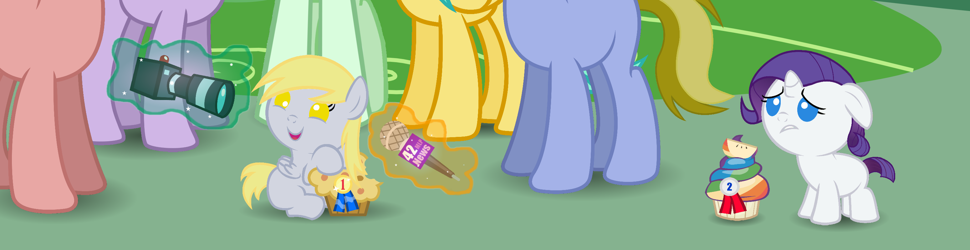 #1220367 - safe, artist:red4567, derpy hooves, rarity, pony, the cart ...