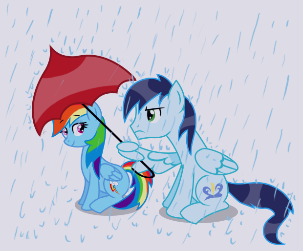 #1249418 - artist:sisirr, backwards cutie mark, male, pony, rain, rainbow dash, safe, shipping ...