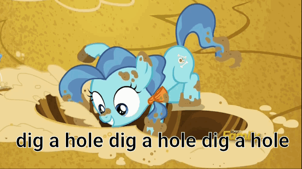 1249892__safe_edit_edited+screencap_screencap_petunia+paleo_the+fault+in+our+cutie+marks_animated_caption_cute_digging_eager_ed+edd+n+eddy_filly_foal_g.gif