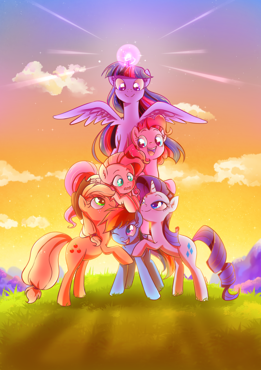 1240030__safe_twilight+sparkle_rainbow+dash_pinkie+pie_fluttershy_rarity_applejack_cute_smiling_princess+twilight.png