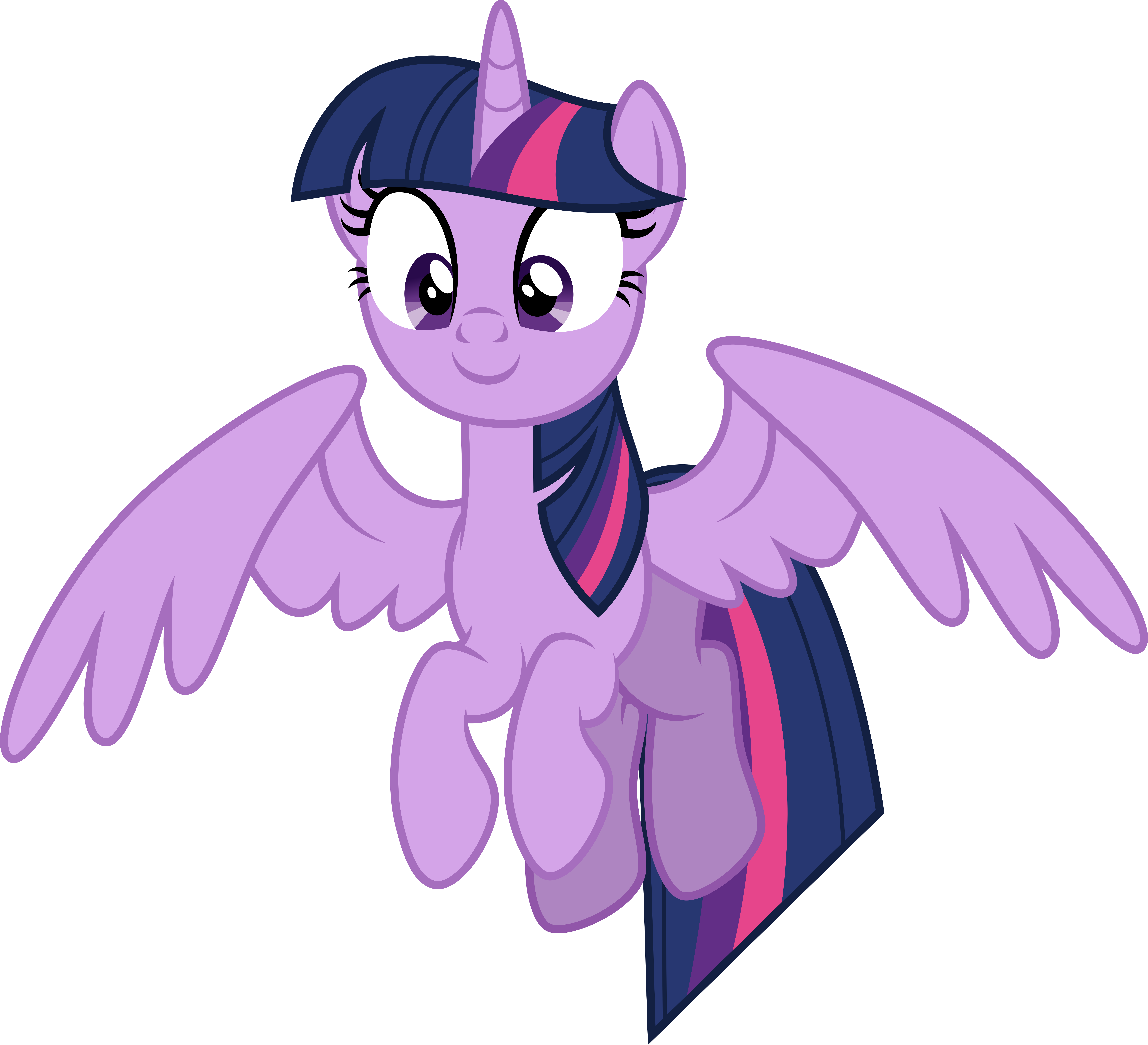 happy purple alicorn twilight sparkle flying vector two