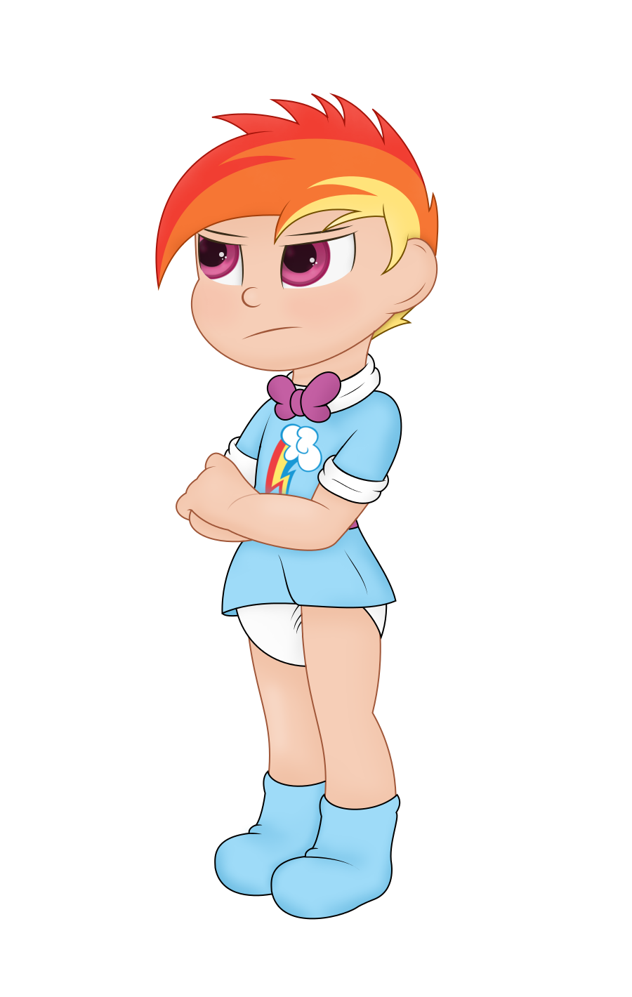 1398132 Safe Artistthe Crusader Network Rainbow Dash Human Age Regression Clothes 1726