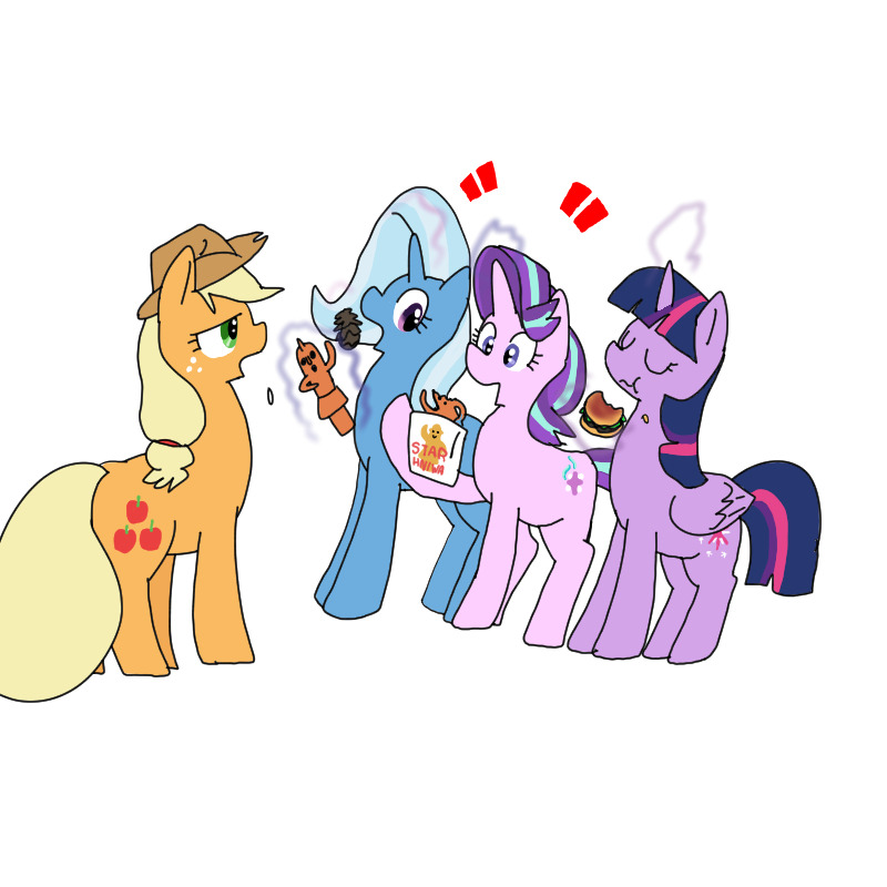 1451321 safe, artistkushina13, applejack, starlight glimmer, trixie