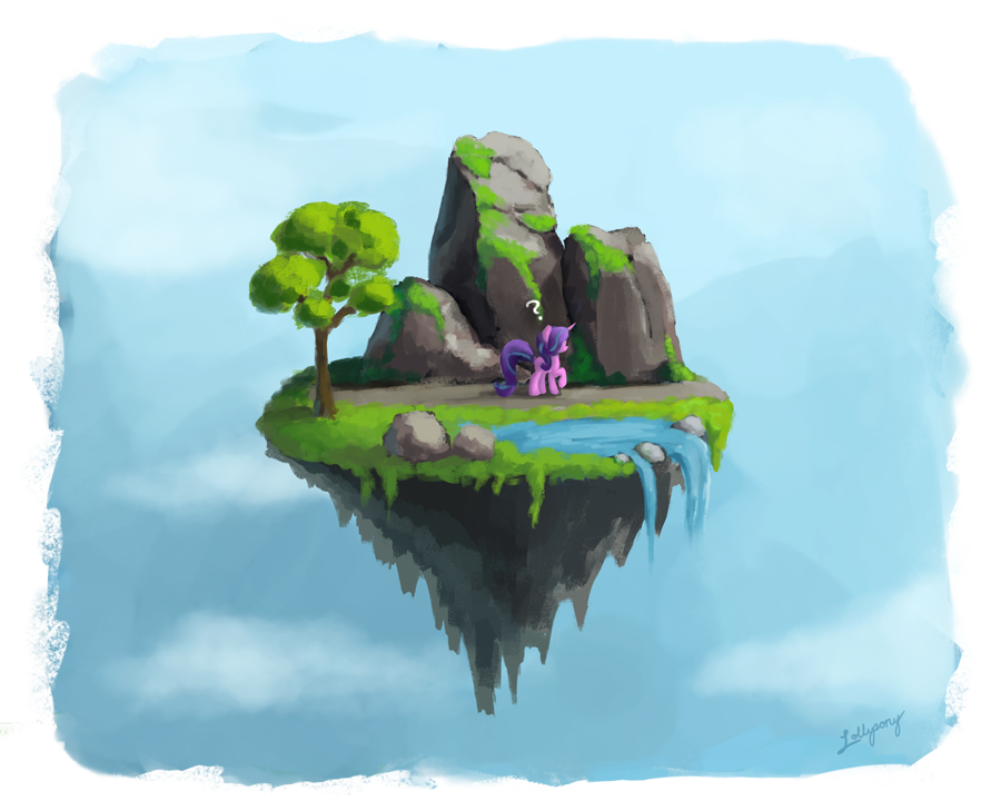 Floating Island Drawing Easy