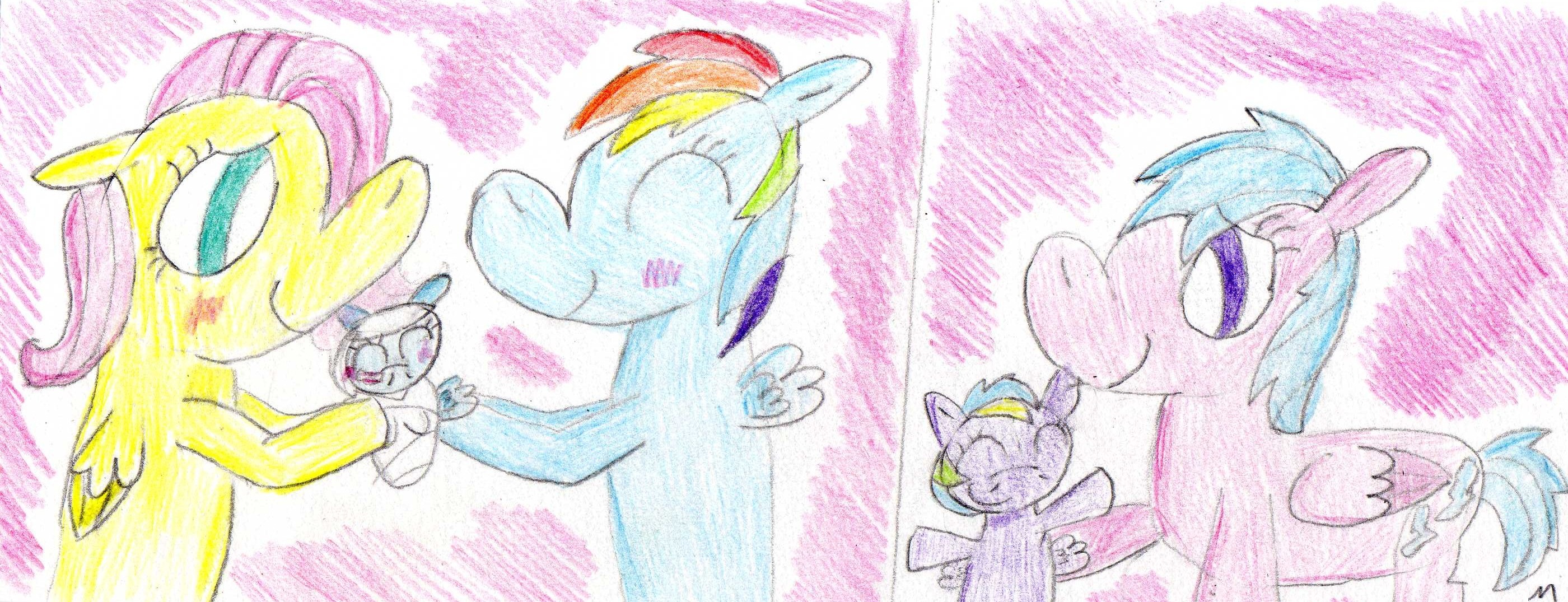 #1634260 - safe, artist:ptitemouette, firefly, fluttershy, rainbow dash ...