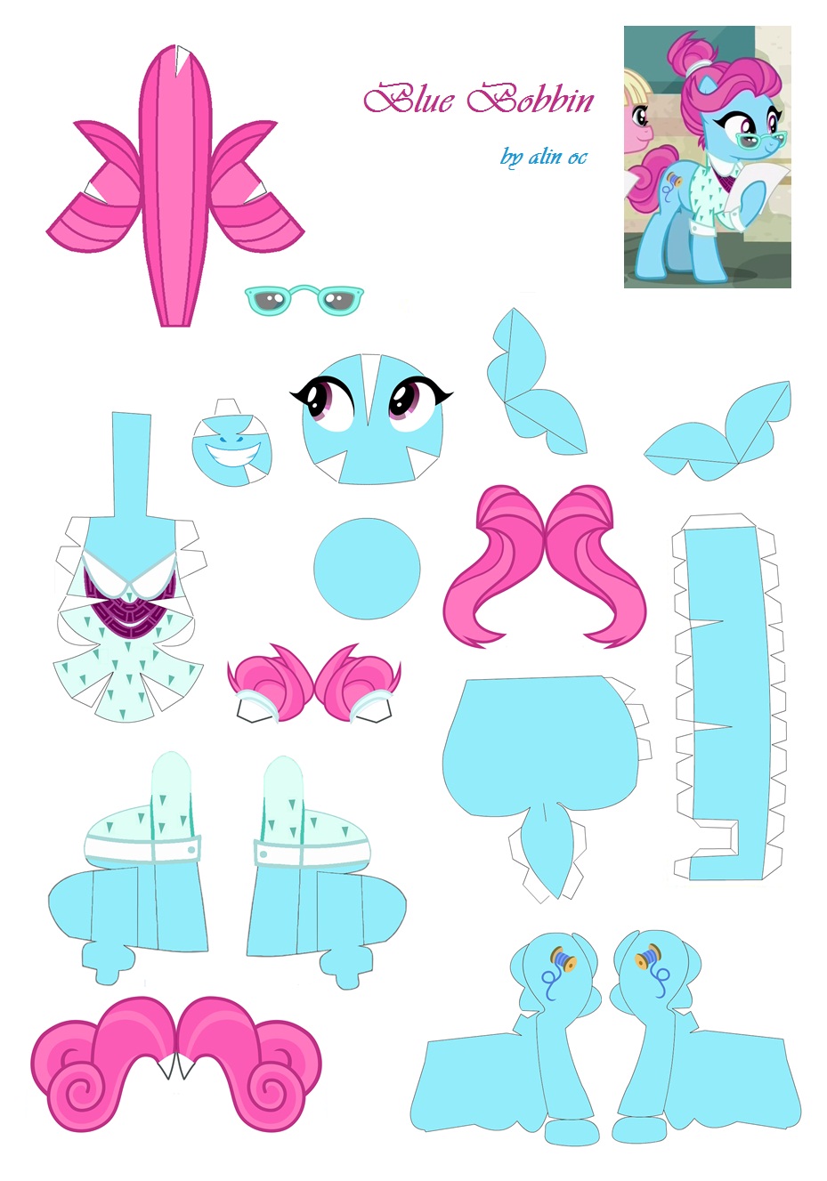 #1622690 - safe, artist:josealin, blue bobbin, pony, craft, female ...