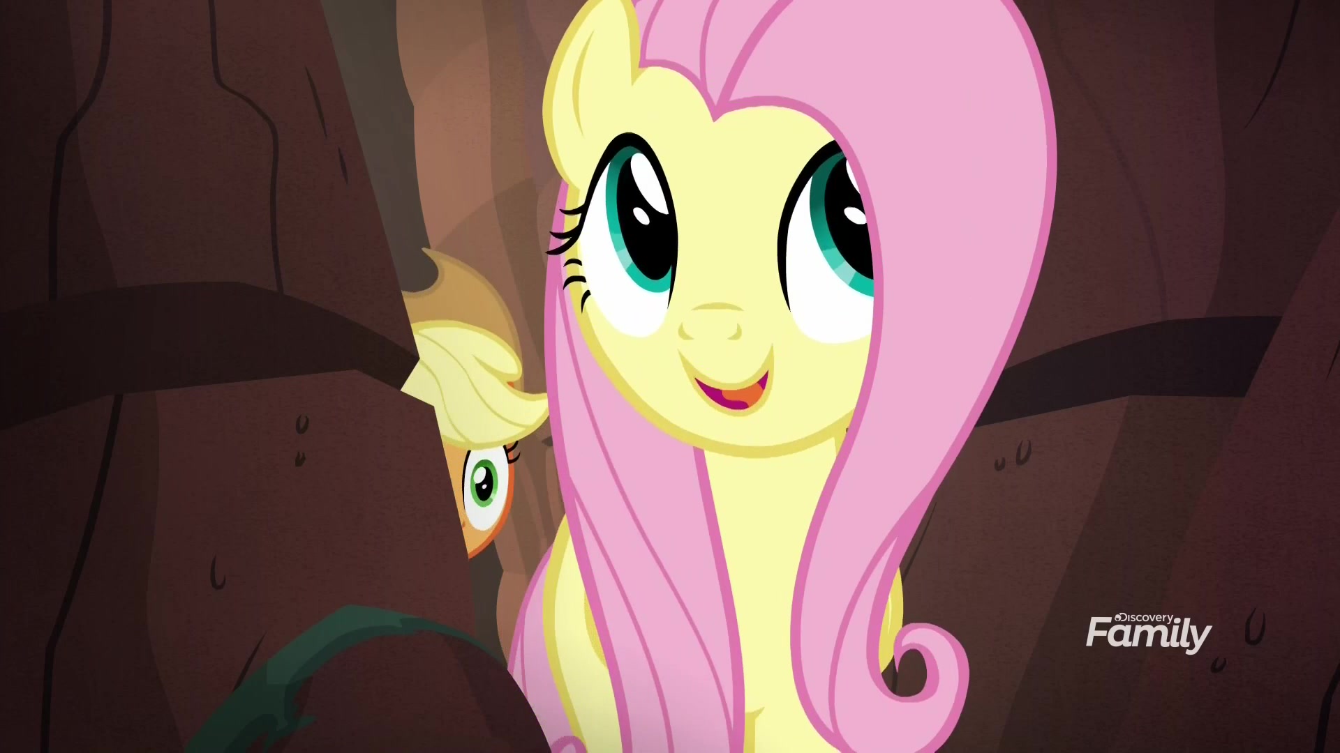 #1845764 - safe, screencap, applejack, fluttershy, pony, sounds of ...