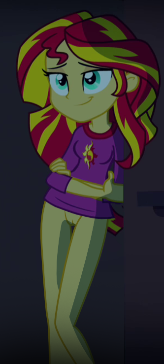 1748659 - bottomless, clothes, cropped, crossed arms, edit, edited edit,  edited screencap, editor:slayerbvc, equestria girls, explicit, female,  nudity, pajamas, partial nudity, partial nudity edit, rainbow rocks,  screencap, smiling, smug, solo, solo ...