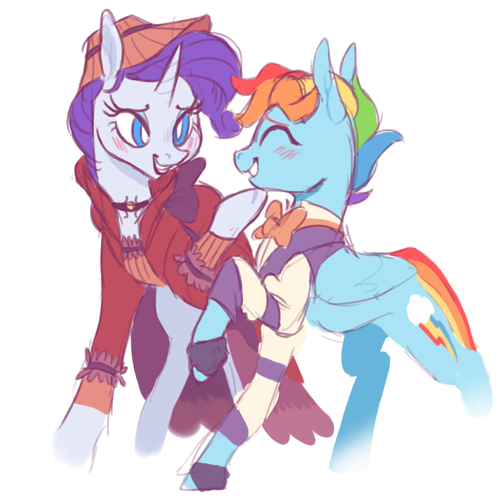 #1779985 - safe, artist:xenon, color edit, edit, merry, rainbow dash ...