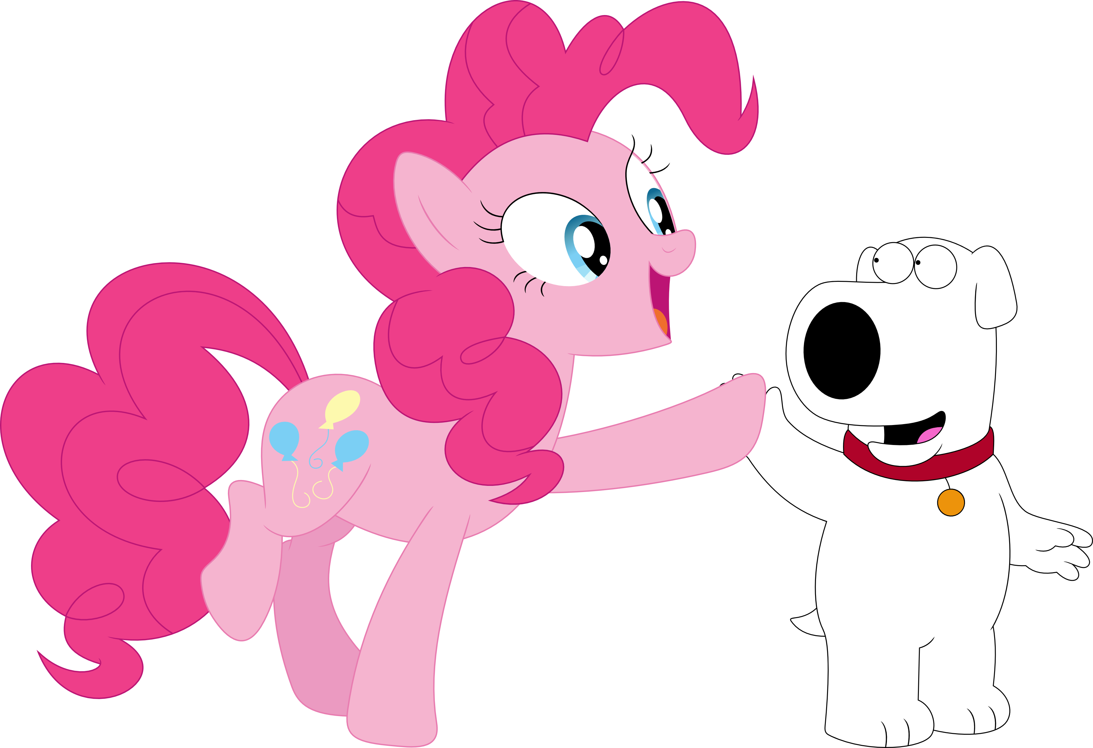 1787219 Safe Artist Porygon2z Pinkie Pie Brian Griffin Crossover