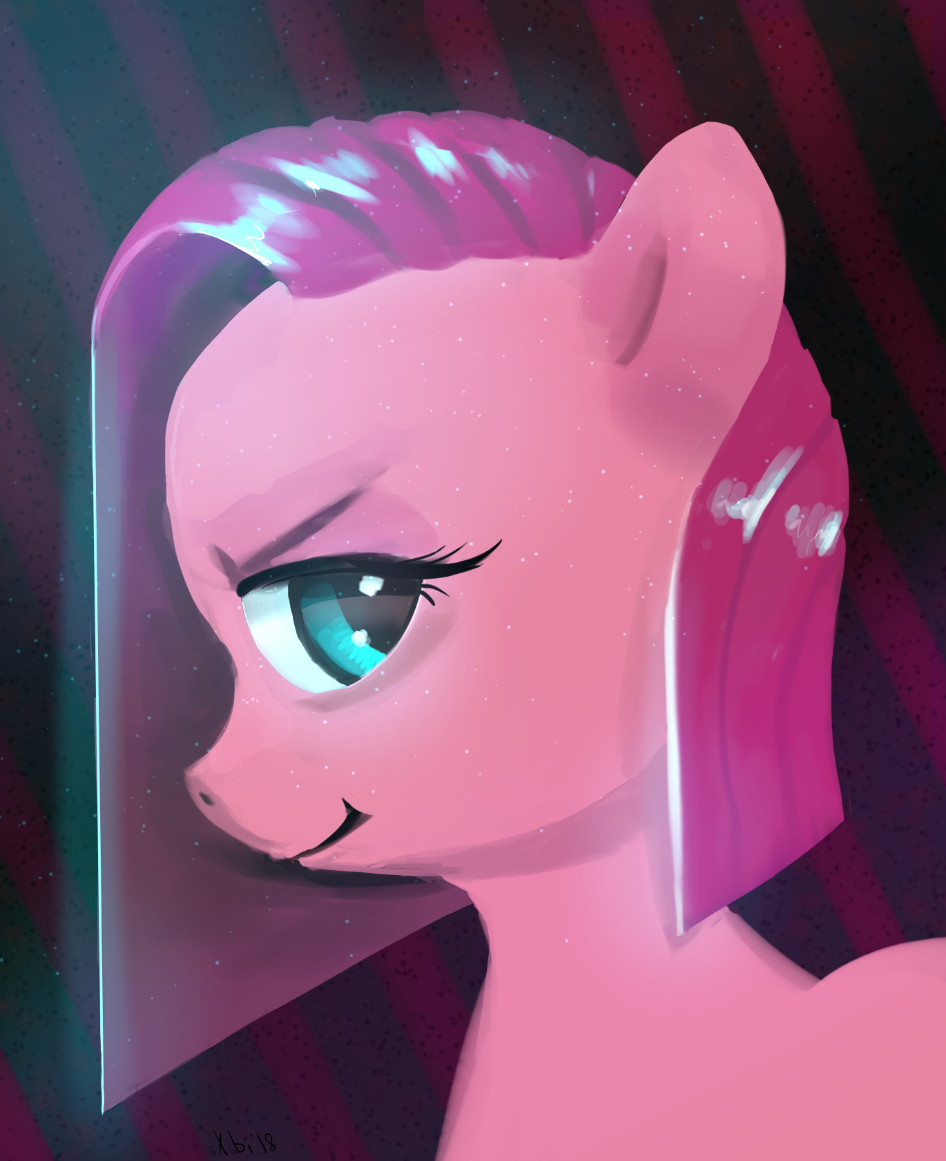 1809354 Safe Artist Xbi Pinkie Pie Earth Pony Pony Bust Evil