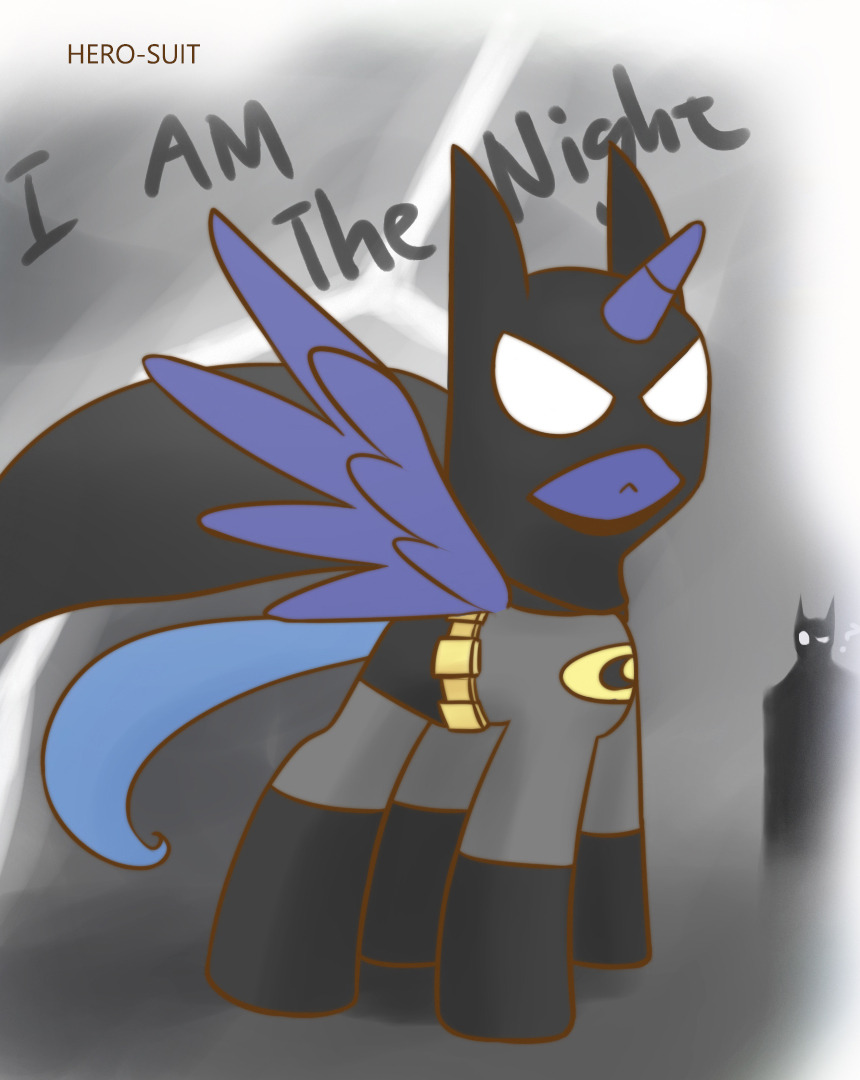 Safe Artist Howxu Princess Luna Alicorn Pony Batman