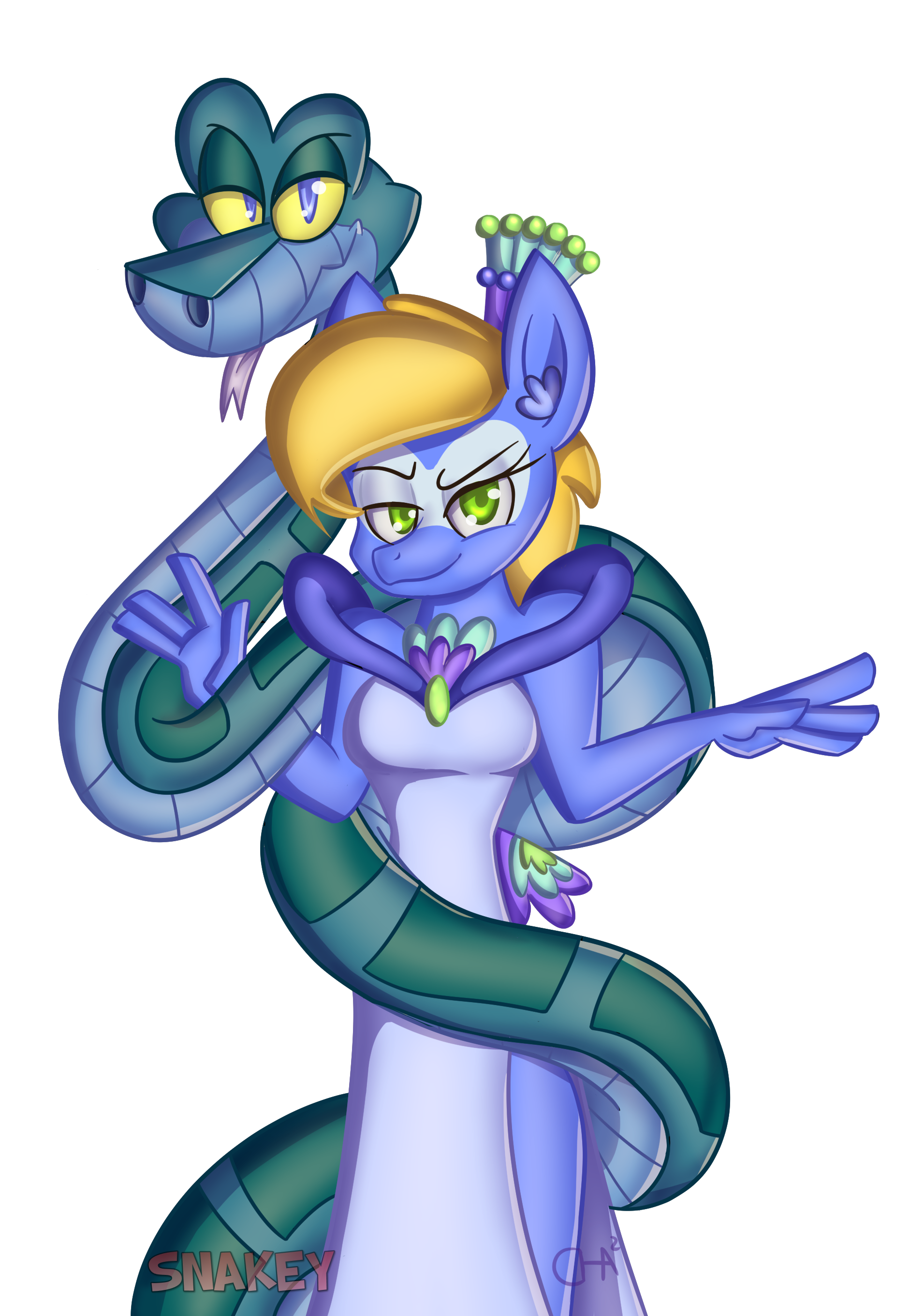 Anthro Python #1801345 - safe, artist:cha-squared, artist:snakeythingy, oc, oc ...