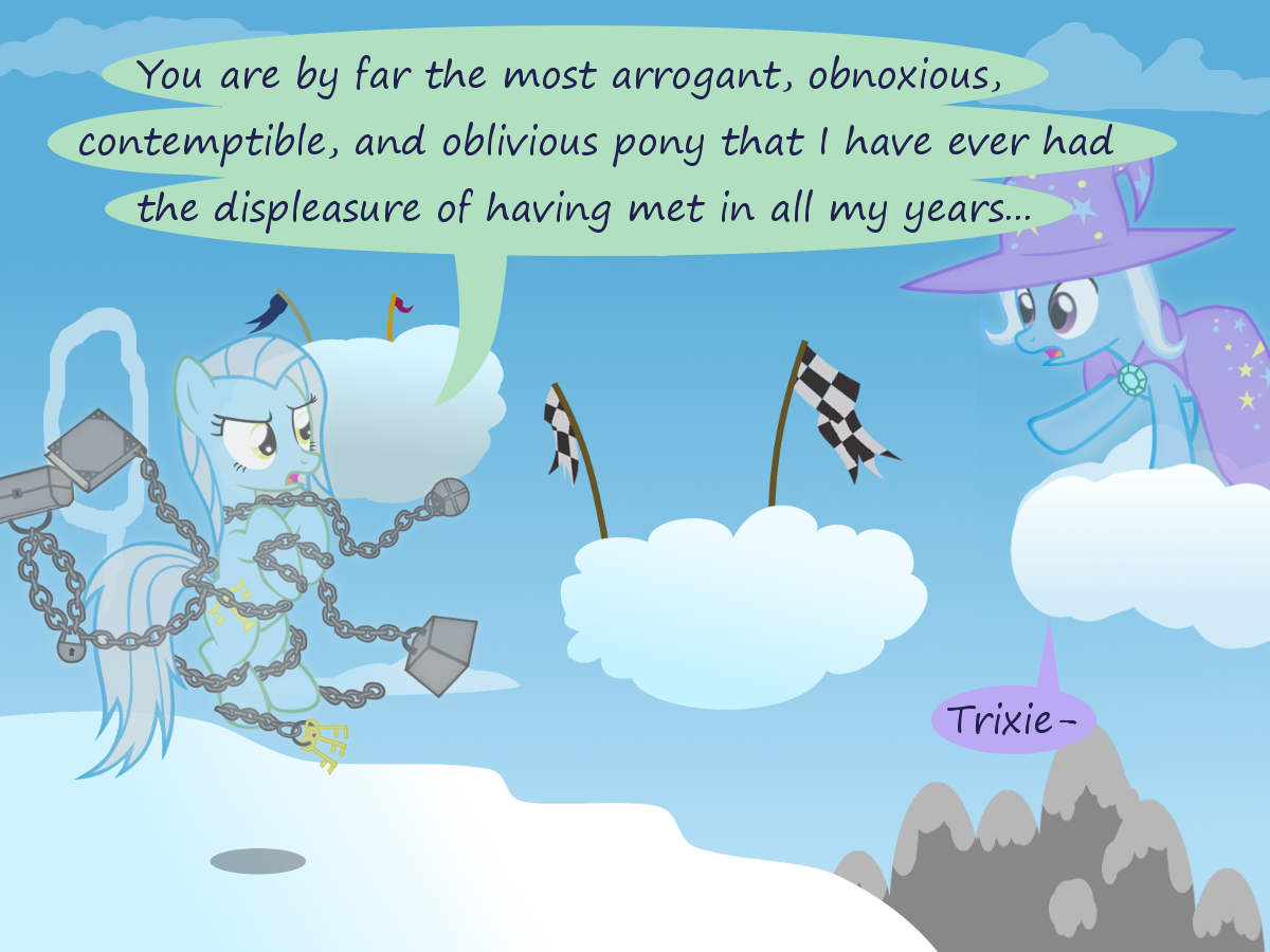 #2049757 - safe, artist:evil-dec0y, trixie, oc, pony, comic:trixie vs ...