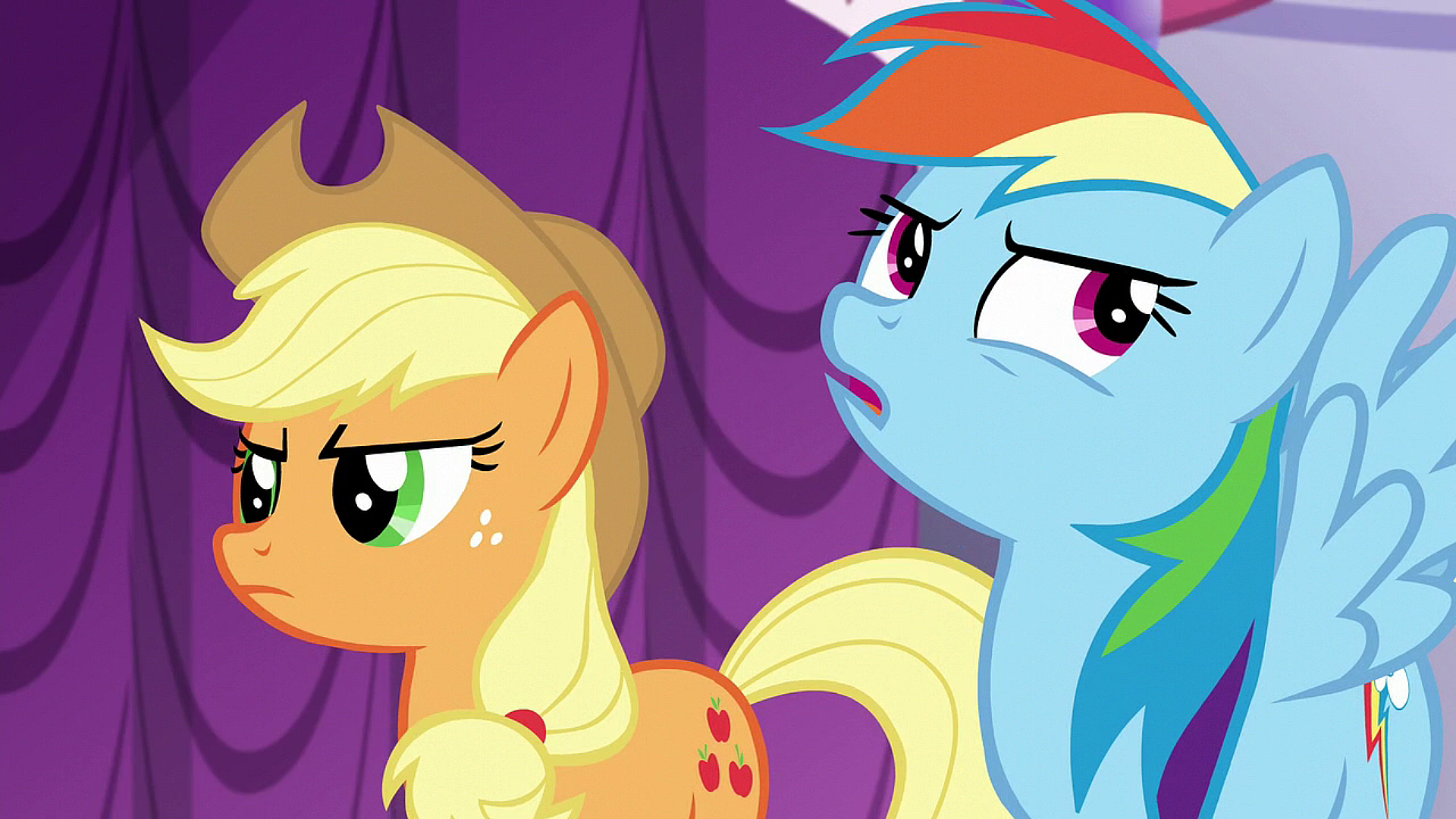 safe, screencap, applejack, rainbow dash, earth pony, pegasus