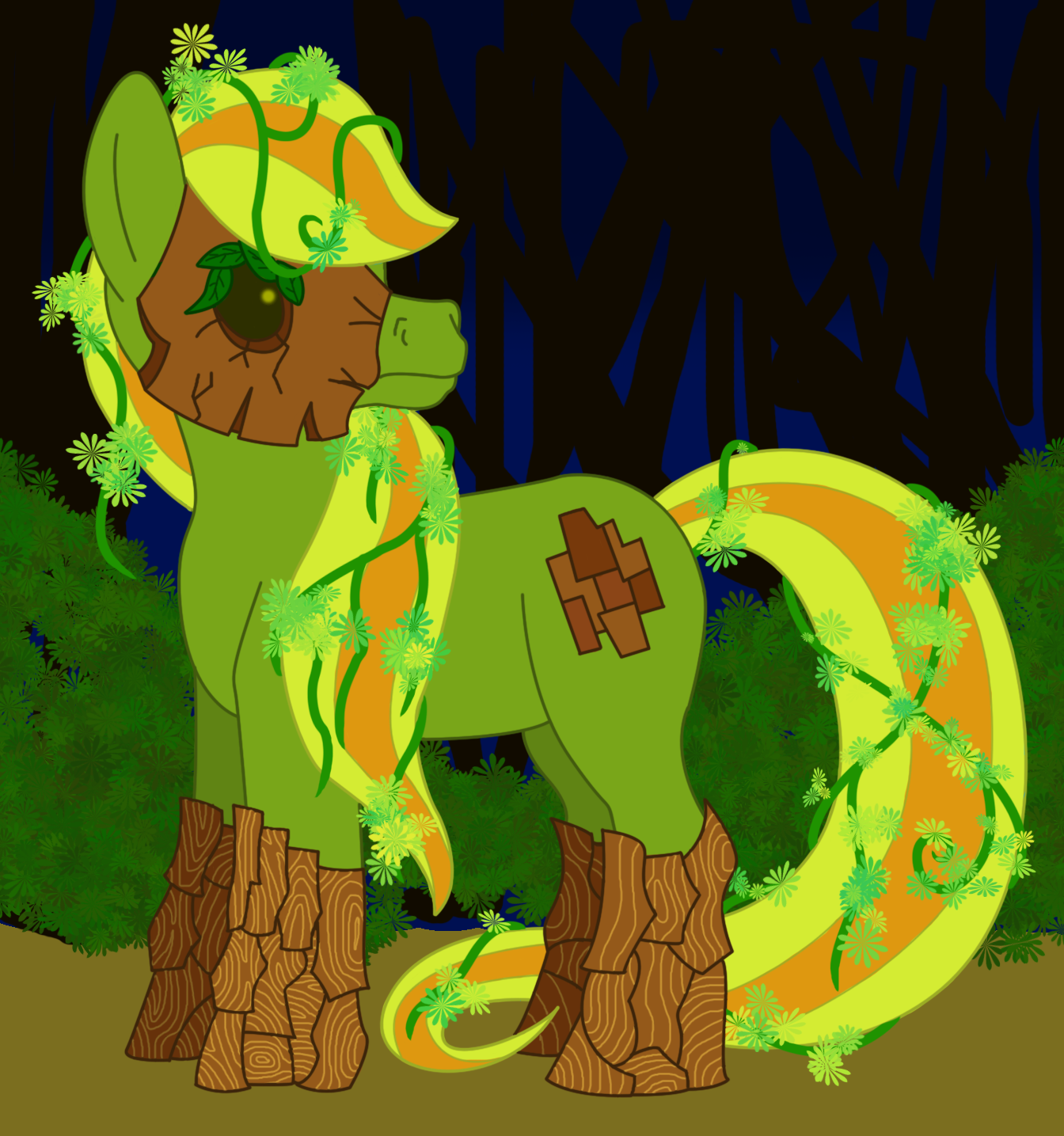 Driad Oc Rocks #2278627 - safe, artist:chili19, oc, oc only, oc:dryad everfree, dryad ...