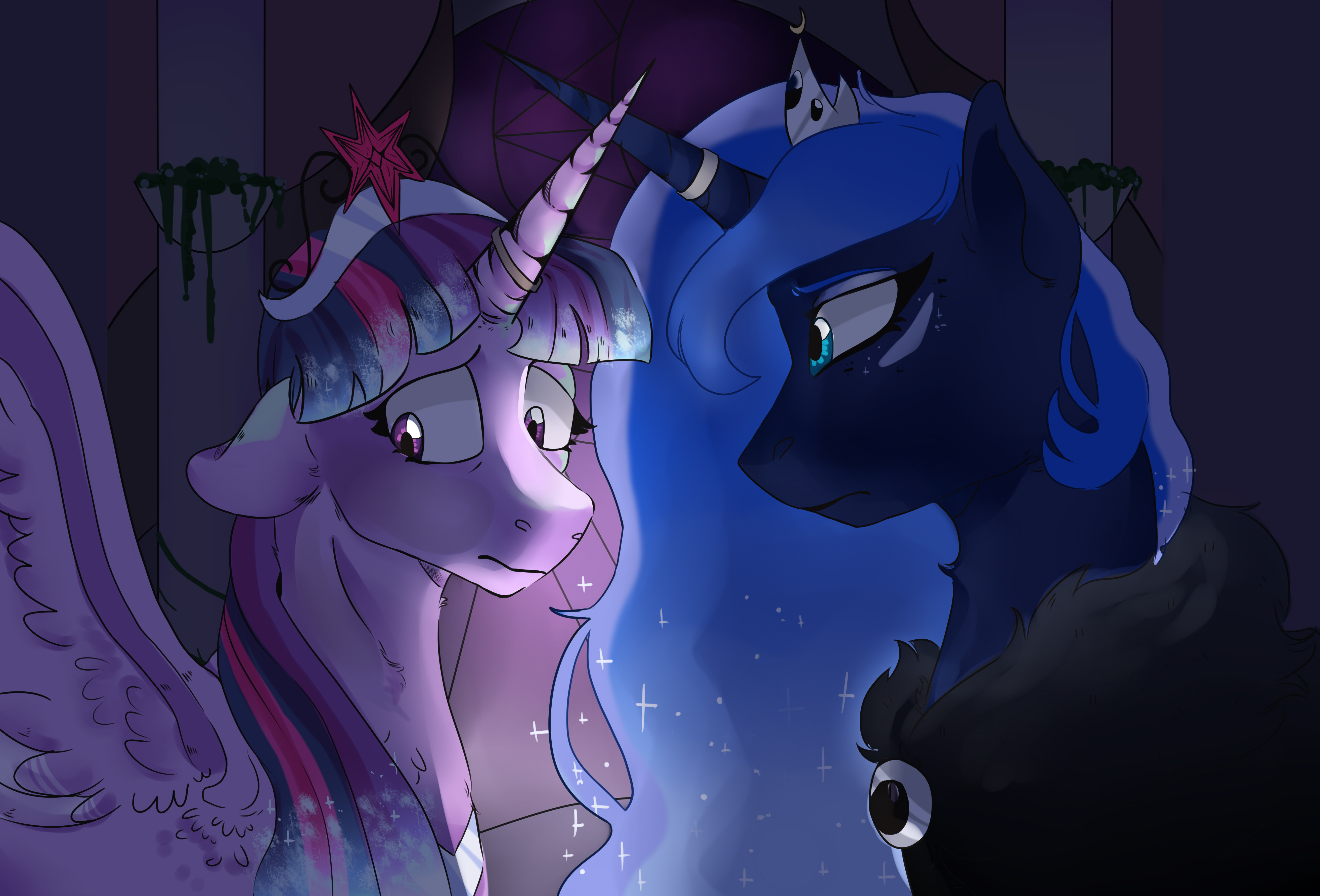 #2408142 - safe, artist:abbi--arson, princess luna, twilight sparkle ...