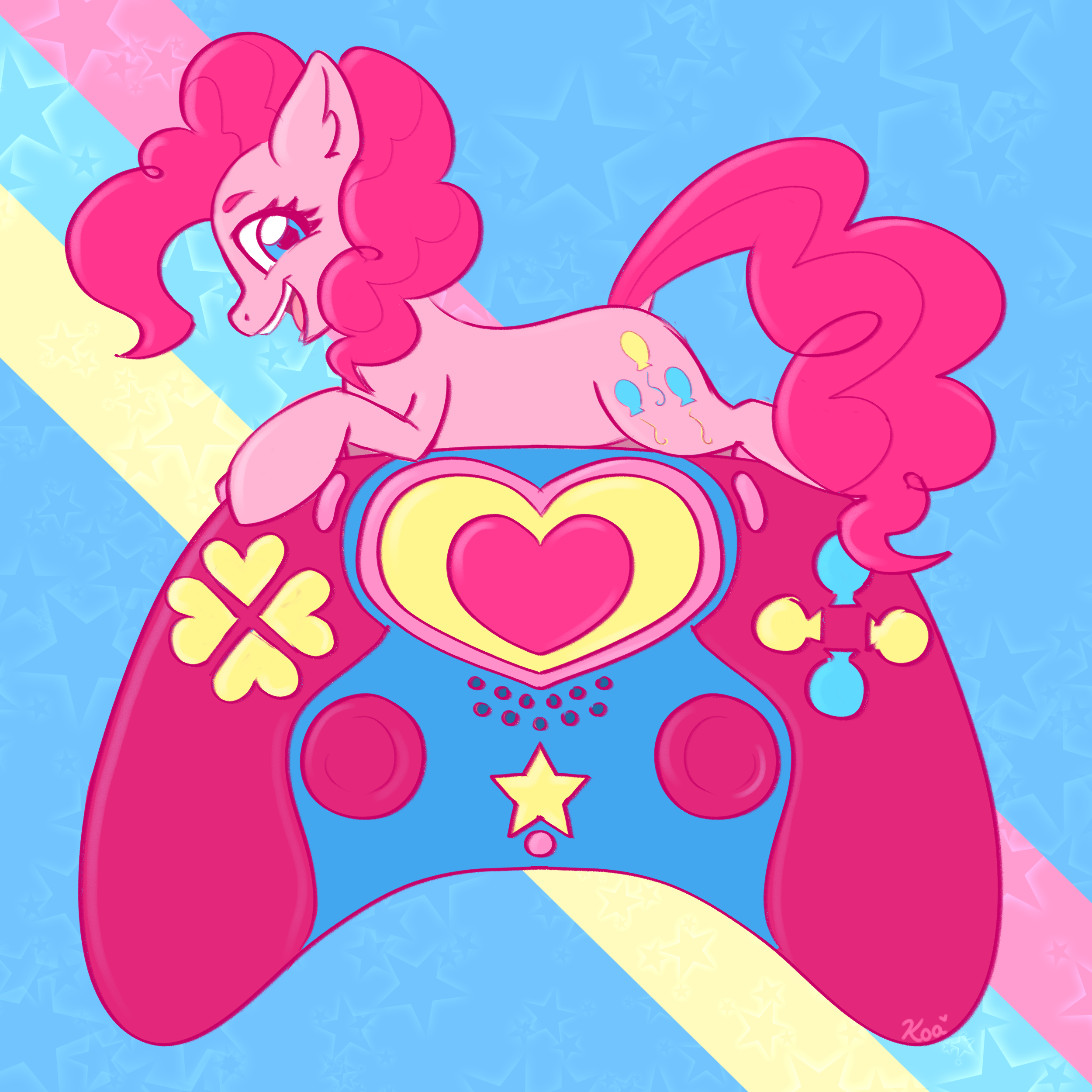 Mlp Xbox Controller #2529540 - safe, artist:koa, artist:koapony, pinkie pie, earth pony ...