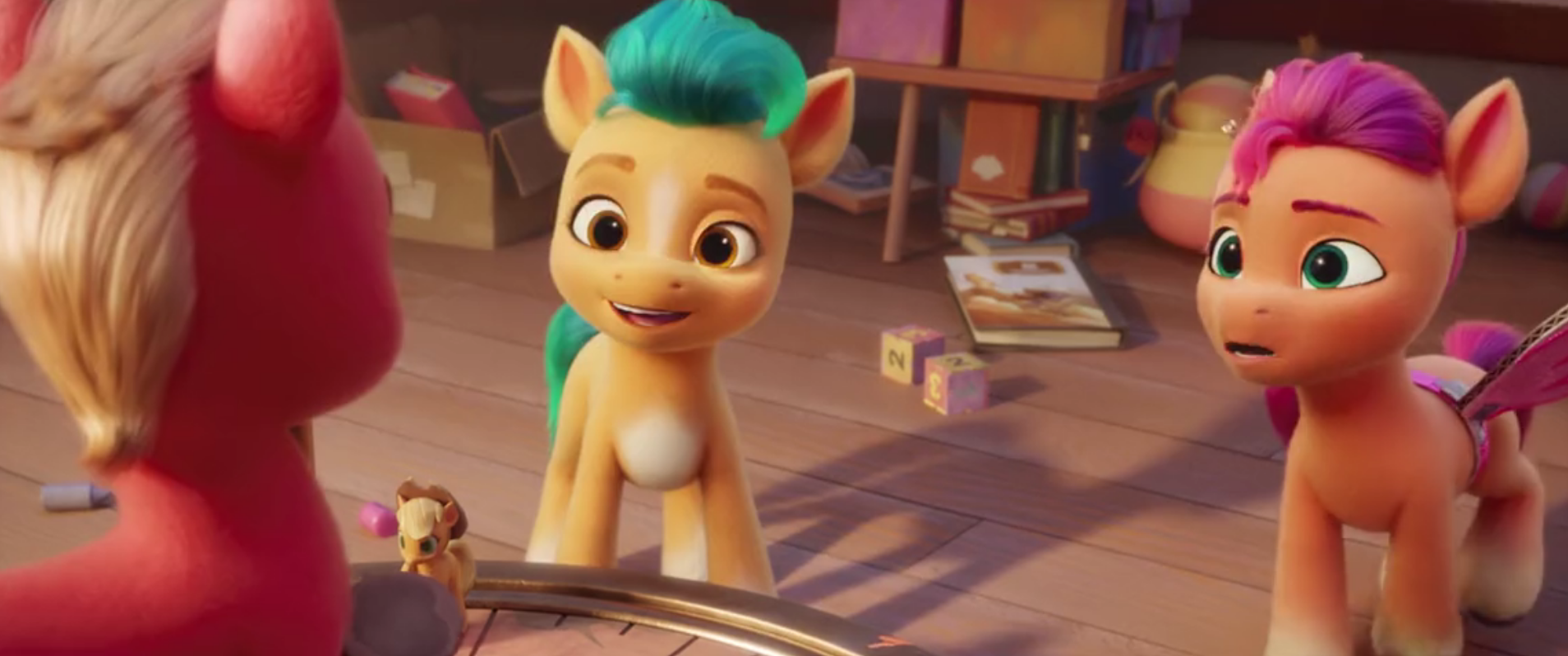 2720421 safe, screencap, applejack, hitch trailblazer, sprout