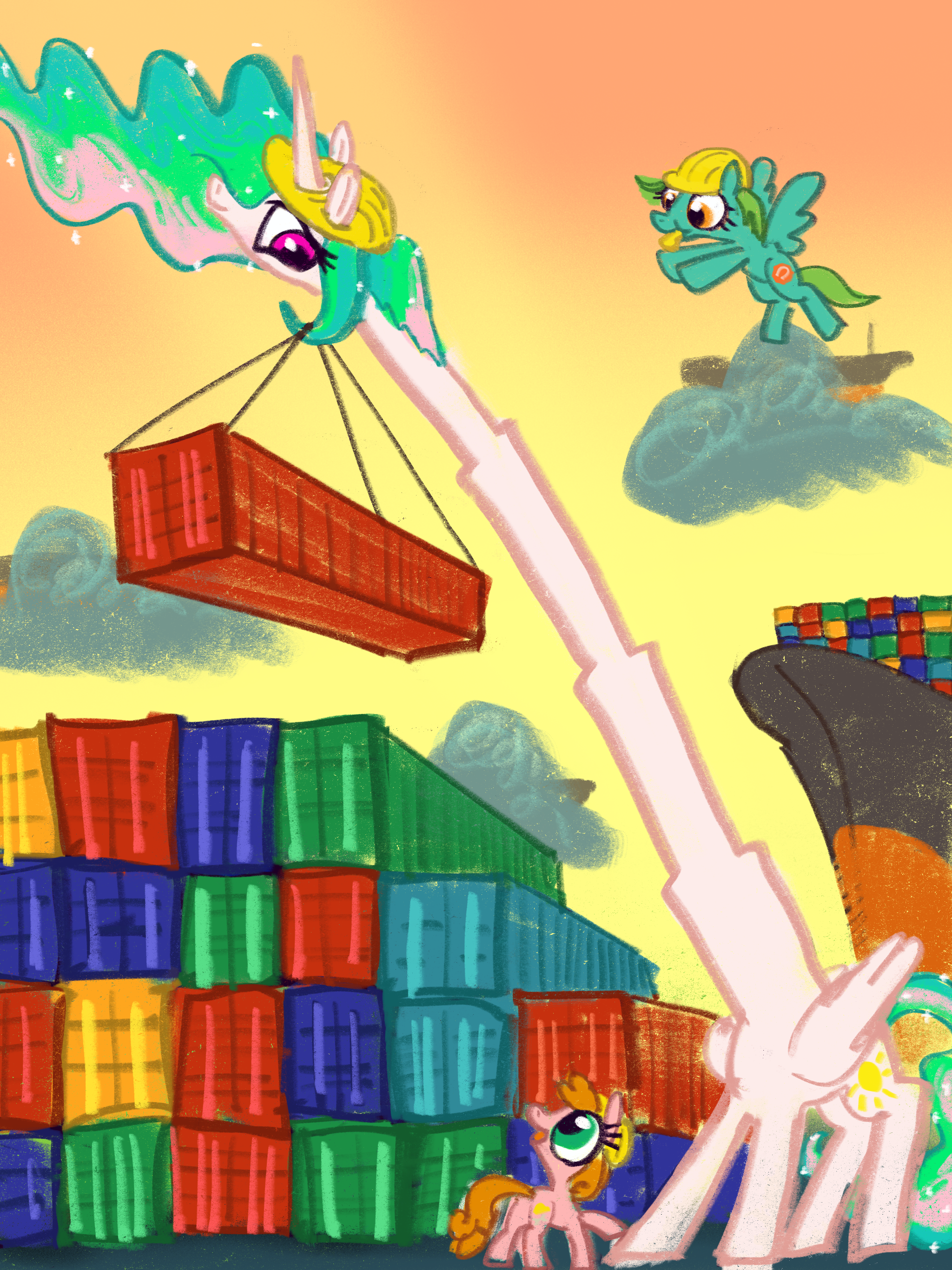 Mlp Container #2972761 - safe, artist:ja0822ck, princess celestia, oc, alicorn, earth ...