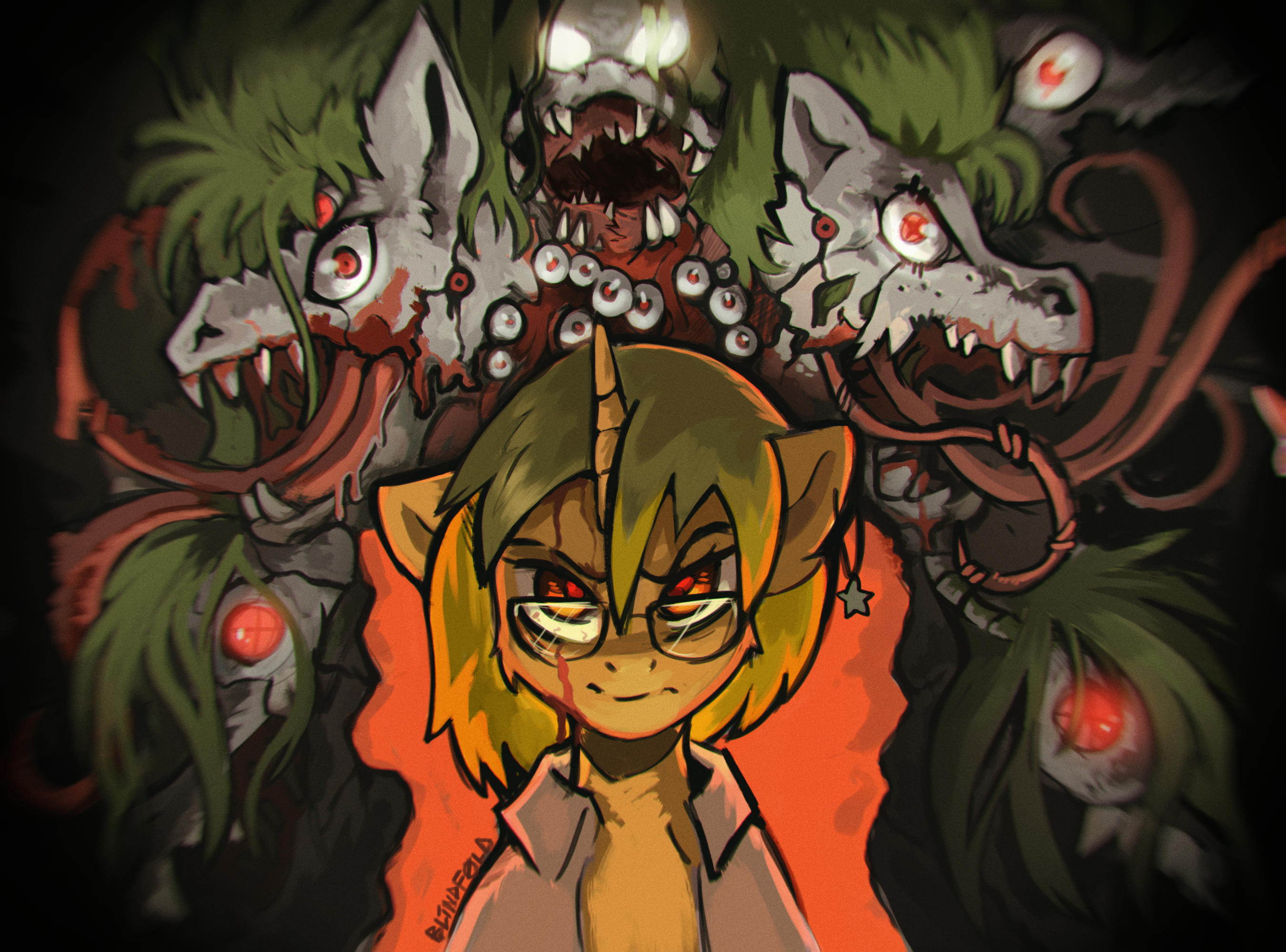 #2990177 - grimdark, artist:freak-side, oc, oc:infernal, pony, unicorn ...