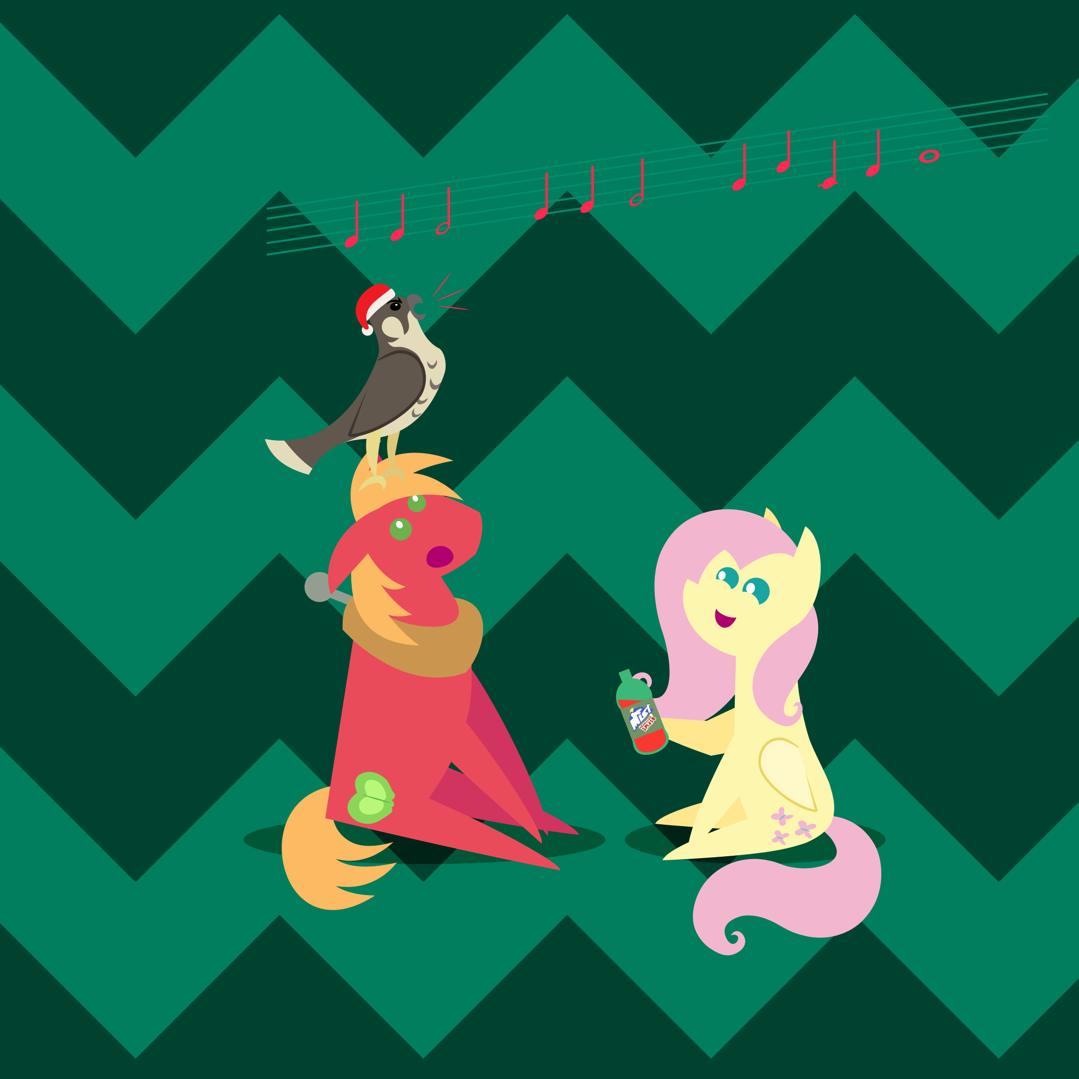 #3009048 - safe, anonymous artist, big macintosh, fluttershy, bird ...