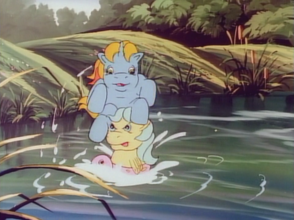 #3013524 - safe, screencap, baby ribbon, water lily (g1), pony, sea ...